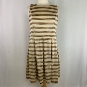 Muse Womens Brown Beige Dress Striped Sleeveless